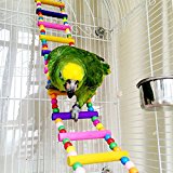 OnePlus Colorful Ladder Bird Toy, Flexible Ladders Wooden Rainbow Bridge for Parrots, 4 Inch W by 31.5 Inch L