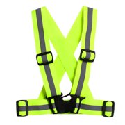 Unisex Adjustable Reflective Vest High Visibility Safety Straps for Jogging Cycling Walking Running Color:Fluorescent green
