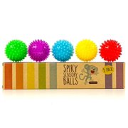 Spiky Sensory Balls (Pack of 5) - Squeezy and Bouncy Fidget Toys / Sensory Toys - BPA/Phthalate/Latex-Free