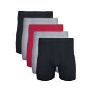 Gildan Men's Assorted Covered Waistband Boxer Brief Underwear, 5-Pack